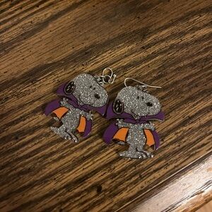 Purple and Orange Snoopy Earrings